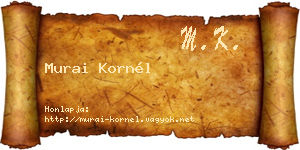 Murai Kornél névjegykártya